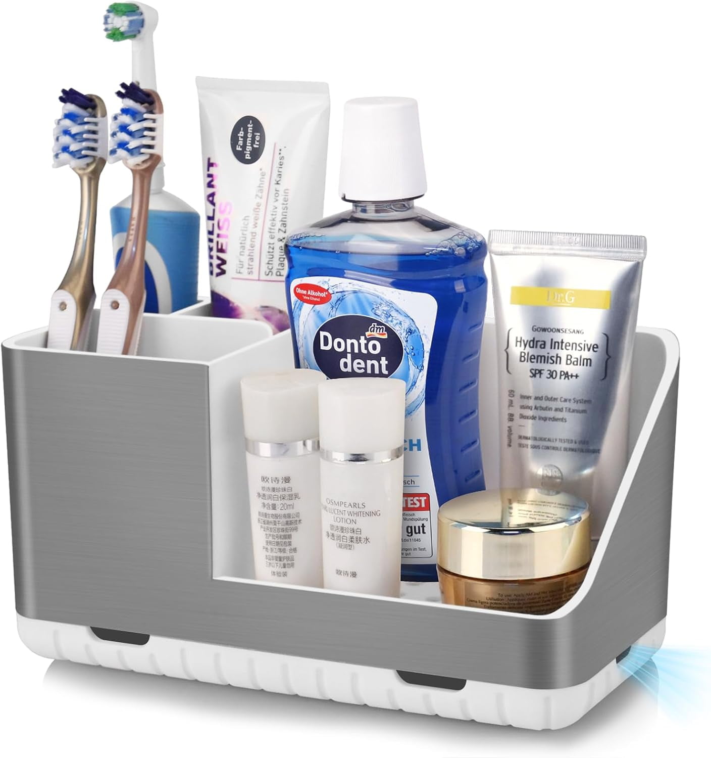 Toothbrush Holders for Bathroom Countertop Organizer, Brushed Nickel ...