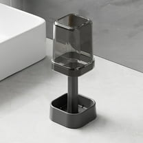 Toothbrush Holders for Bathrooms, 3 Slots Bamboo Toothbrush Holder With Lid, Toothbrush Holder And Toothpaste Holder For Bathroom Countertop Accessories Storage, Save Space, Reduce Pollution