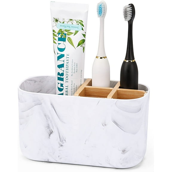 Toothbrush Holder - Bamboo Toothbrush Holders for Bathrooms Electric Toothbrush Holder Organizer Toothbrush Holders for Bathrooms Countertop