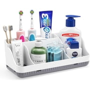 Toothbrush Holders for Bathrooms, 7 Slots Detachable Anti-Slip Bathrooms Counter Organizer and Storage, Electric Toothbr