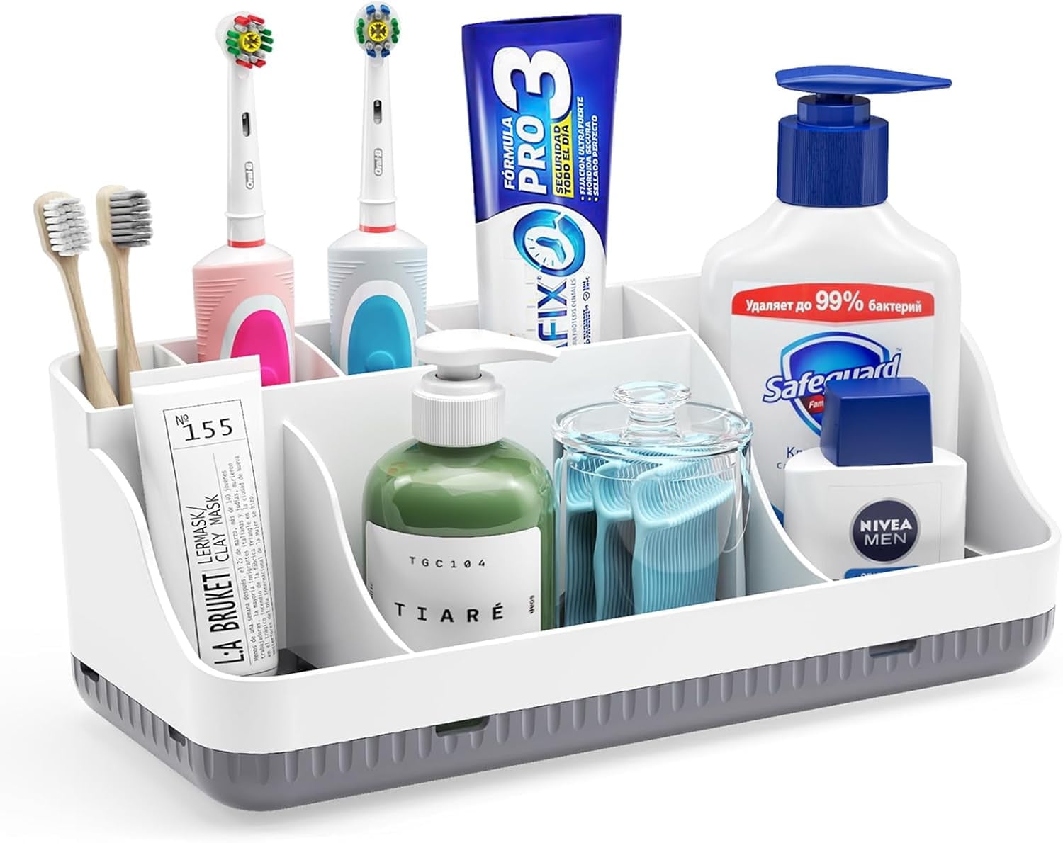 CATUOR TOOTHBRUSH HOLDERS FOR BATHROOMS, 7 SLOTS DETACHABLE...