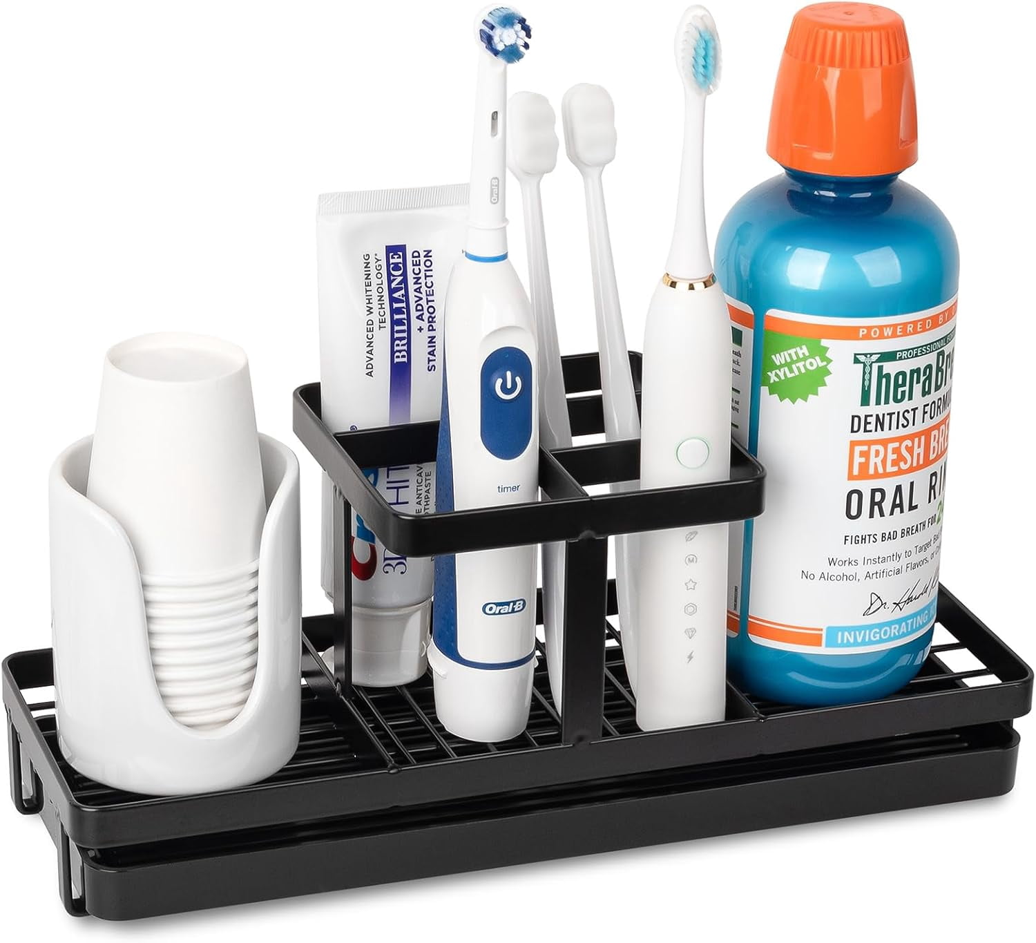 Toothbrush Holders for Bathrooms, Carbon Steel Tooth Brushing Holder ...