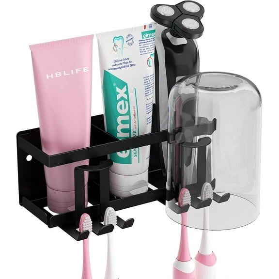 Toothbrush Holders for Bathrooms, Toothbrush and Toothpaste Holder, Toothbrush Holder Wall Mounted,Toothbrush Holder Bathroom Organizer Accessories