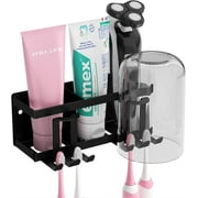 Toothbrush Holders for Bathrooms, Toothbrush and Toothpaste Holder,  Toothbrush Holder Wall Mounted,2 Cups Toothbrush Holder Bathroom Organizer Accessories