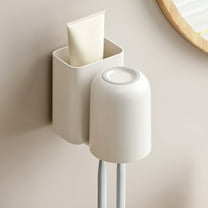 Toothbrush Holders For Bathrooms Shower Wall Mount Toothbrush Organizer With Mouthwash Cup Easy To Clean Toothbrush Hanger