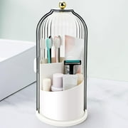 Toothbrush Holders with Sliding Lid, Rotating 3 Slots Bathroom Organizer Countertop, Tooth Brush Toothpaste Holder Bathroom Counter Stand Sink Organizer Caddy for Vanity Makeup Brushes Holder