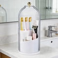 thumbnail image 1 of Toothbrush Holders with Sliding Lid, Rotating 3 Slots Bathroom Organizer Countertop, Tooth Brush Toothpaste Holder Bathroom Counter Stand Sink Organizer Caddy for Vanity Makeup Brushes Holder, 1 of 7
