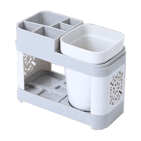 Toothbrush Holders Wash Cup Toothbrush Stand Set Family Couple Mouthwash Cup Home Toothbrush Stand with Two Cups Toilet Bathroom