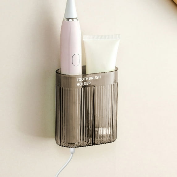 Toothbrush Rack Wall Mounted - Barrel Design for Hygiene, Self-adhesive No Drilling, Detachable for Easy Cleaning, Modern Bathroom Organizer, topliu