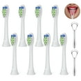 thumbnail image 1 of Toothbrush Replacement Heads Compatible with Philips Sonicare Diamond Clean-8 Pack with 2 Tongue Scrapers to Eliminate Bad Breath, 1 of 6