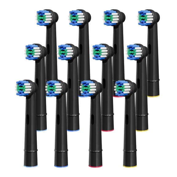 Toothbrush Replacement Heads fits for Oral B Braun Electric Toothbrushes Refill, 12 Pcs Replacement Heads Compatible with Oral B Electric Toothbrush, Black