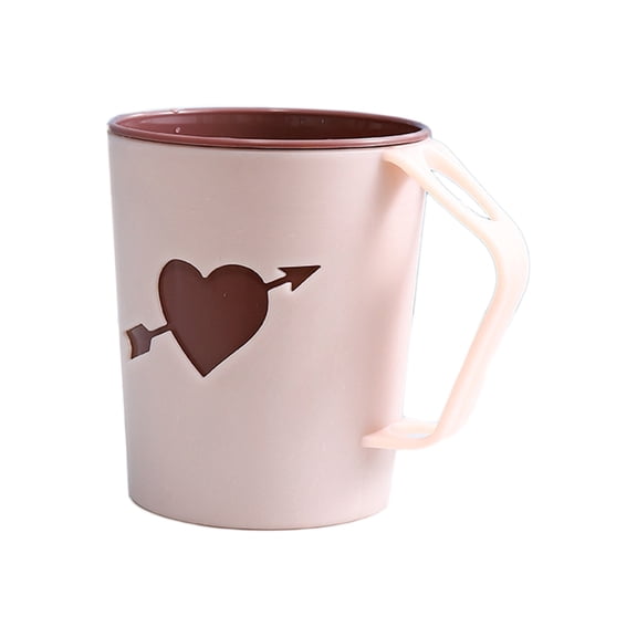 Toothbrush Rinsing Cup | Stackable Plastic Handle Bathroom Jar | Ventilated Drainage, Partitioned Storage | Pink, Green, Blue | 10x8.5x7cm Durable Cup