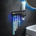 thumbnail image 1 of Toothbrush Sanitizer Holders with UV Rays Sterilization Rechargeable Solar-Power Automatic Toothpaste Dispenser Wall Mount Toothbrush Organizer, 1 of 9
