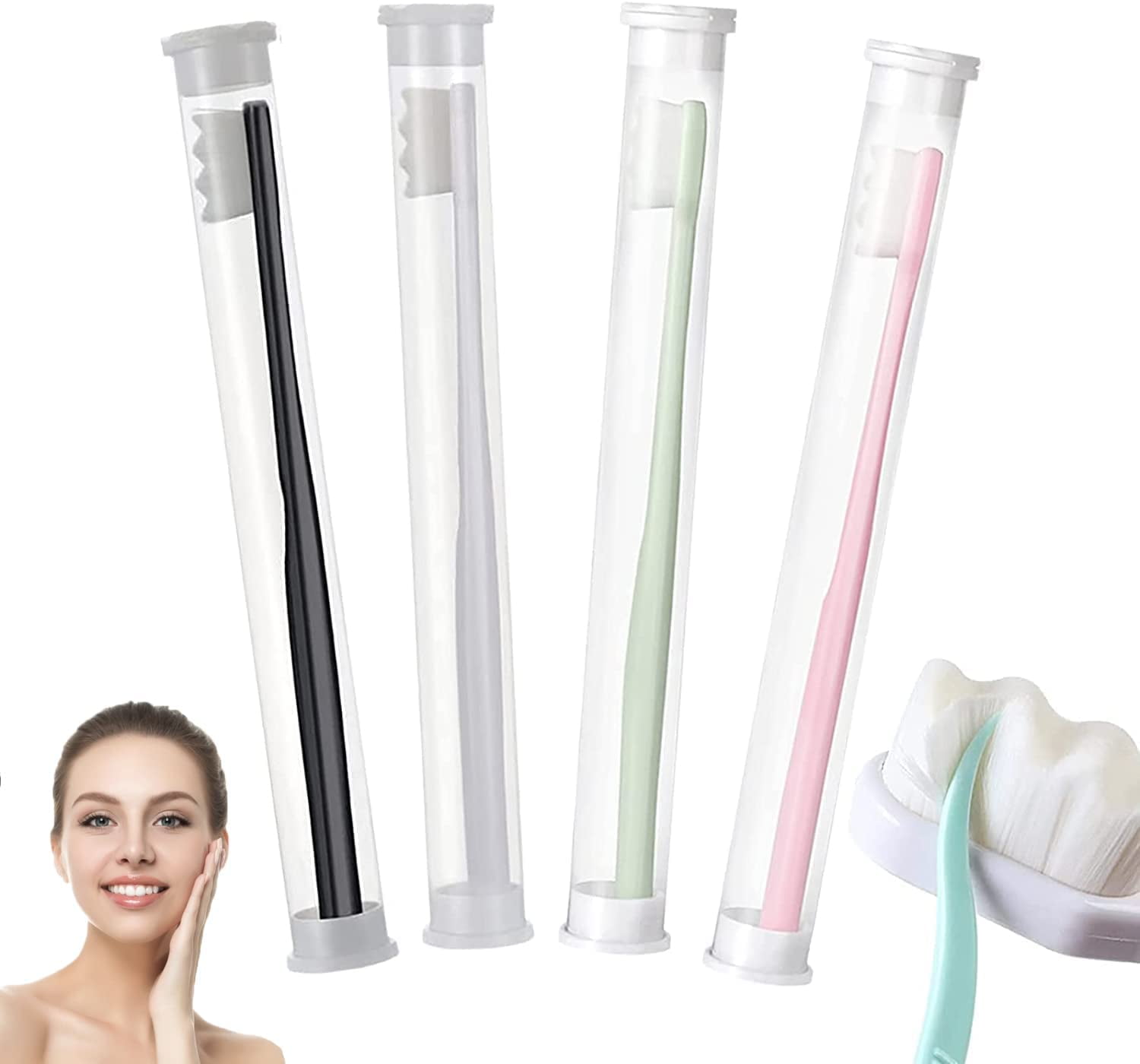 Toothbrush, Scheam 4 Pack NordicInspired Premium Nano Toothbrush, Wave