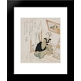 thumbnail image 1 of Toothbrush Seller, from the series Ten Kinds of People (Jinbutsu jûban tsuzuki) 20x24 Framed Art Print by Toyota Hokkei, 1 of 2