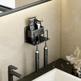 thumbnail image 1 of Toothbrush Shelf No Punching Wall Mounted Space Aluminum Antirust Electric Toothbrush Cosmetics Shelf Toilet Bathroom Accessorie (Black 2), 1 of 7