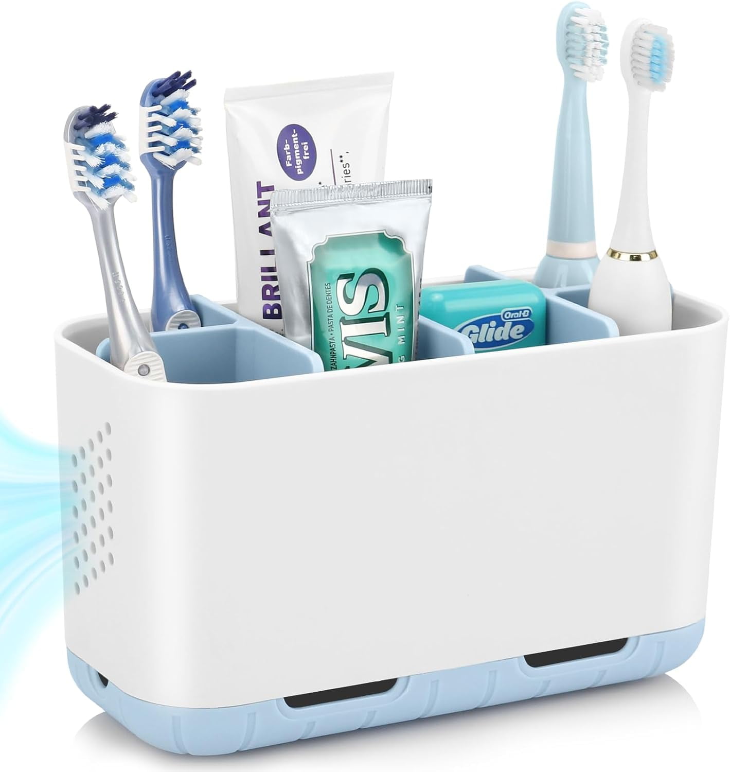 Toothbrush and Toothpaste Holder Drainage for Bathroom Countertop with ...