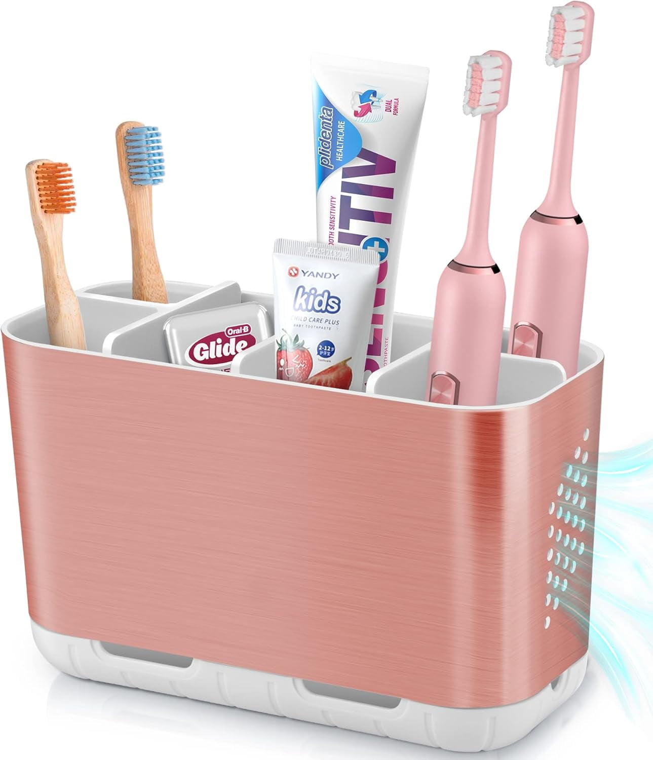 Toothbrush and Toothpaste Holder Drainage for Bathroom Countertop with ...