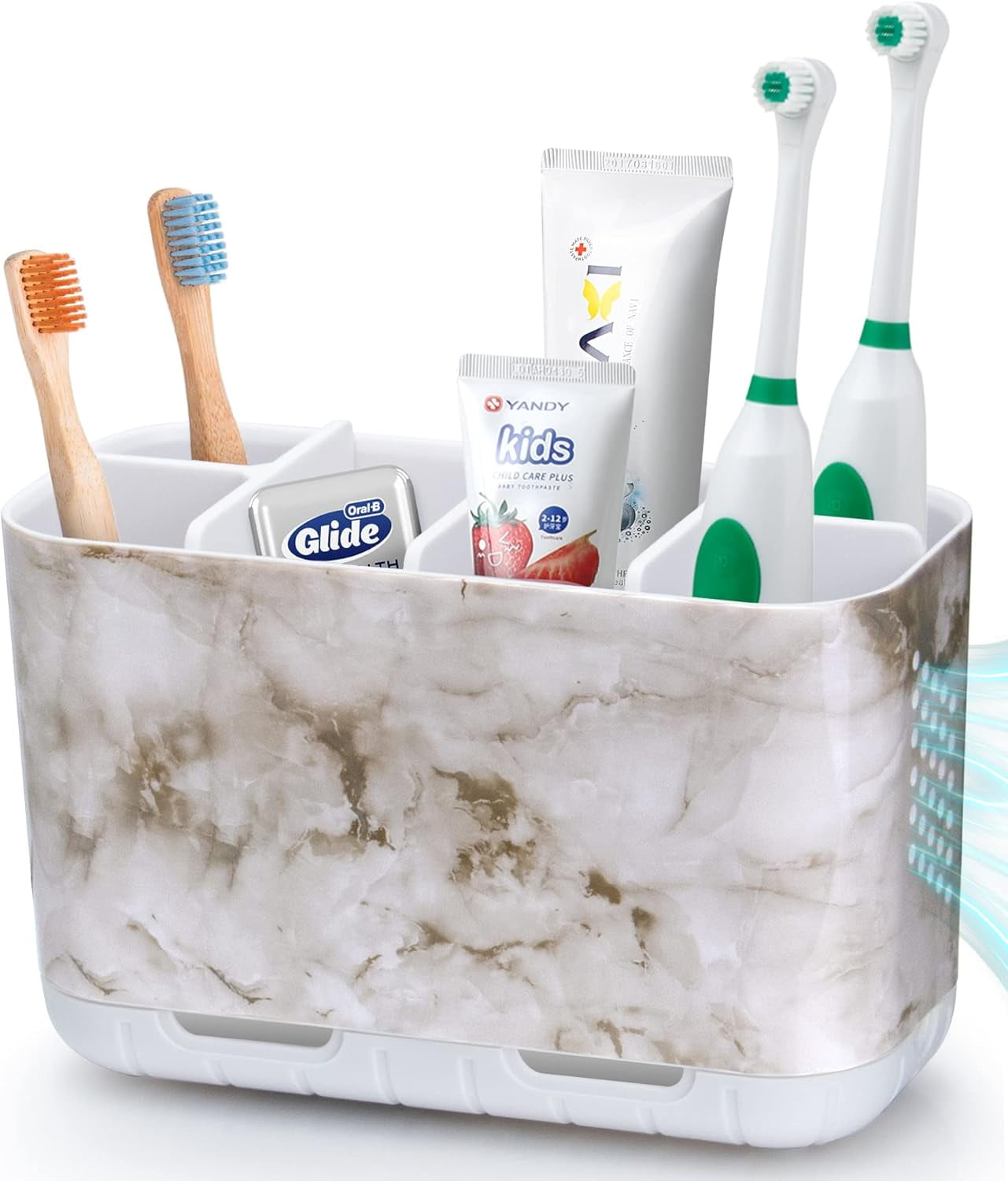 Toothbrush and Toothpaste Holder Drainage for Bathroom Countertop with ...