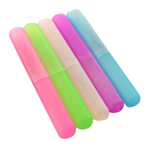 Toothbrush Travel Case  5 Pack Portable Toothbrush Holder for Travel, Compact Plastic Toothbrush Protector Cover for Camping, Business Trips, Home, School Multicolor toothbrush holder travel