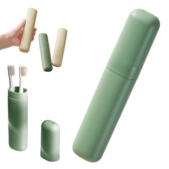 Toothbrush Travel Case, All-In-One Wash Cup Holder, Portable Travel Toothbrush Holder, Toothbrush & Mouthwash Storage Box, Travel Toothbrush Case, Business Trip Toothbrush Holder,7.9×1.6 in,Green