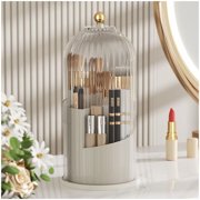 Toothbrush holder, 360  Rotating Clear Dustproof Cosmetics Storage, Makeup Brushes Cup Pen Holder for Vanity Desktop Bathroom Countertop