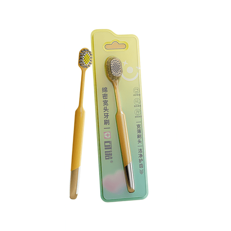 Adult Manual Toothbrushes with Soft Bristles - Ultra Gentle Cleaning with Wide Head for Sensitive Teeth & Braces Care,1 Pack