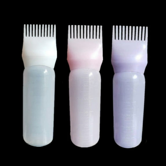 Toothed Hair Coloring Bottle Comb Toothed Bottle Dyeing Cream Coloring Hair Care Pot Shampoo Bottle Hair Salon Household Beauty Salon Supplies Tools-Pink