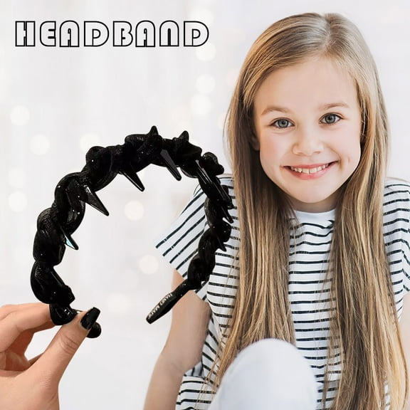 Toothed Non-Slip Hair Headband - High Skull Top Pressure Band, Elastic Design, for Women's Daily Styling & Sports, Grippy Hair Accessory, Black