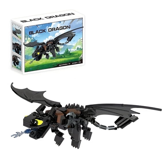 Toothless Toy Set, Black Dragon Building Blocks Set,Office and Living Room Decorations, Creative Toys and Gifts for Adults for Halloween and Christmas