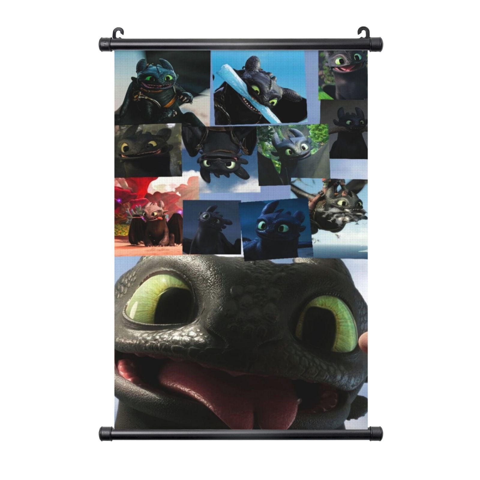 Toothless Poster Aesthetic Canvas PVC Shaft Wall Art Hanging Hanger ...