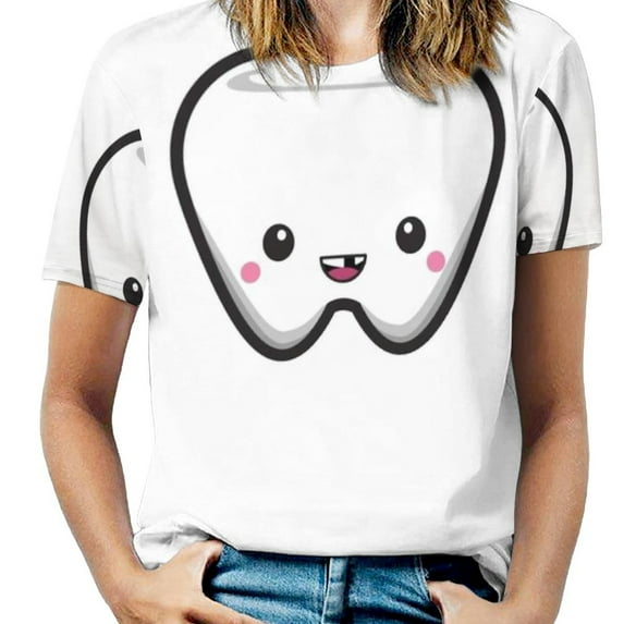 Toothless Tooth New Fashion Zip Off Shoulder Top Short-Sleeve Women ...