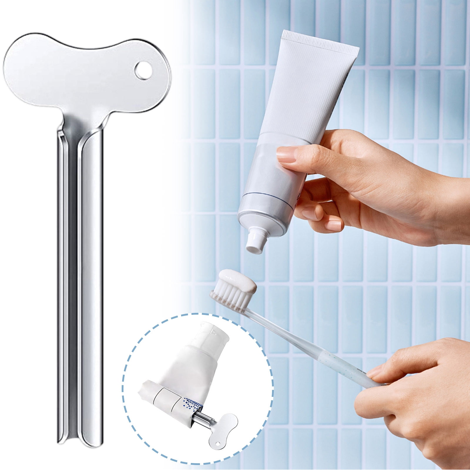 Toothpaste Dispenser Metal Tube Squeezer Key Manual Toothpaste Roller ...