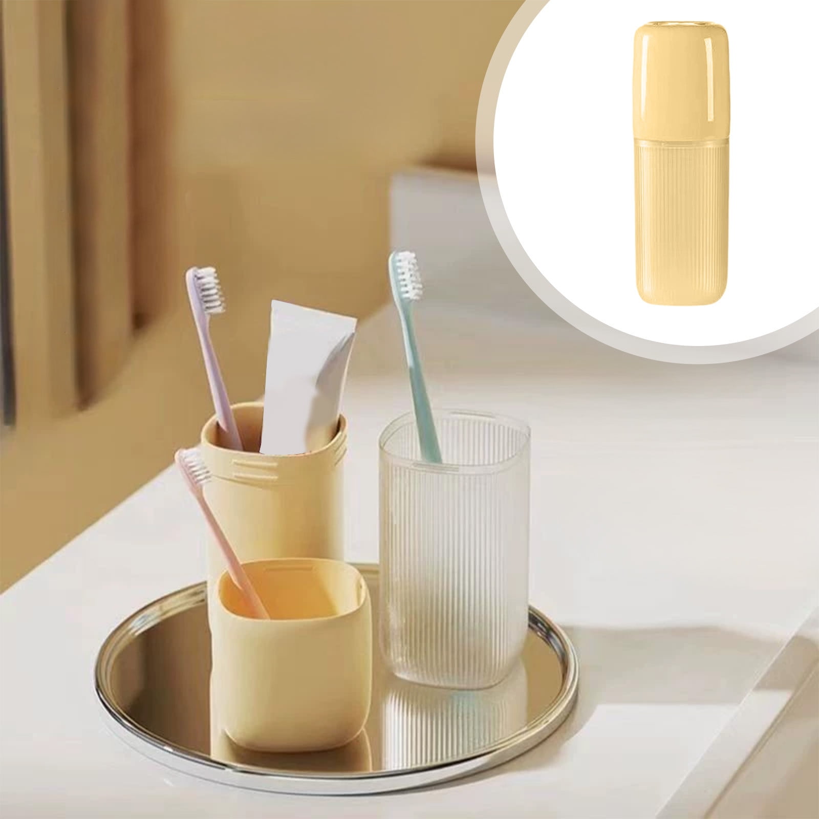 Toothpaste Holder Mug, Couples Bathroom Cup, Stainless Steel Material ...