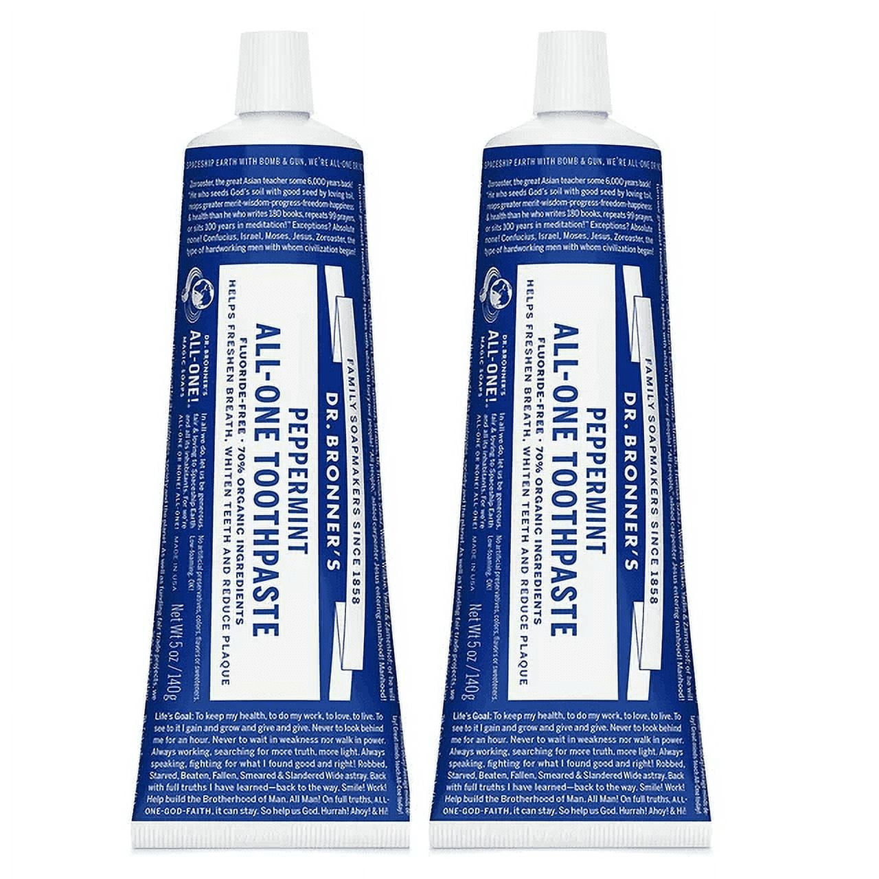 Toothpaste Peppermint Dr. Bronner's 5 oz Paste Pack of 2 (2) by Dr. Bronner's