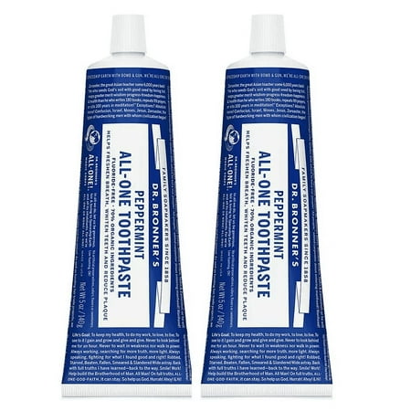 Toothpaste Peppermint Dr. Bronner's 5 oz Paste Pack of 2 (2) by Dr. Bronner's
