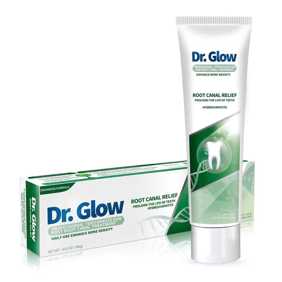 Dr. Glow Fresh Mint Hydroxyapatite Toothpaste for Adults Fluoride-Free Remineralizing Enamel Care, Sensitive Teeth Support & Fresh Breath