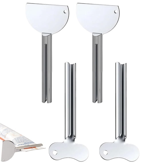 Toothpaste Squeezer, 2026 New Metal Tube Squeezer Key, Manual Toothpaste Roller Tube Wringer for Paint, Cream, Cosmetic and Hair Dye (4 Pcs)