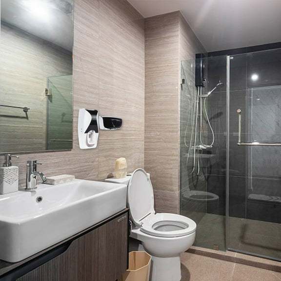 Toothpaste Squeezer & Dispenser | Lazy Toothpaste Pump with Toothbrush Holder | Hands-Free Hygienic Design | Holds 5 Toothbrushes | No Battery Needed | 14.5 x 7.2 x 6.5cm