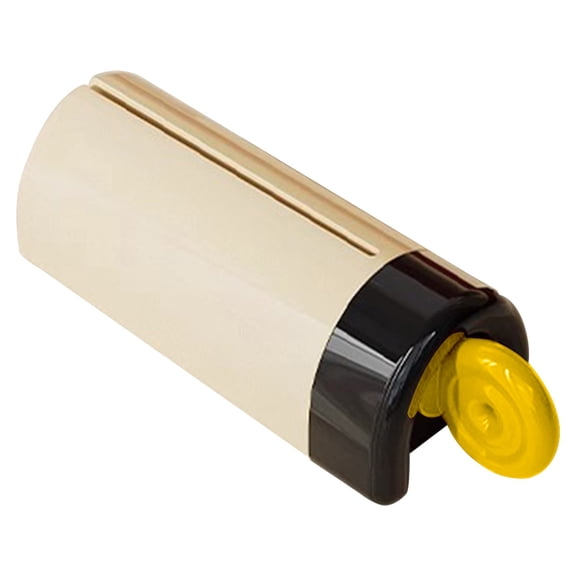 Toothpaste Squeezer,Wall Mounted Toothpaste Seat Holder,Squeezes More Cleanly,Tube Squeezer,Toothpaste Roller Squeezer For Various Tube Based Cosmetics and Sauce(4.2x1.5x1.3")(Yellow)
