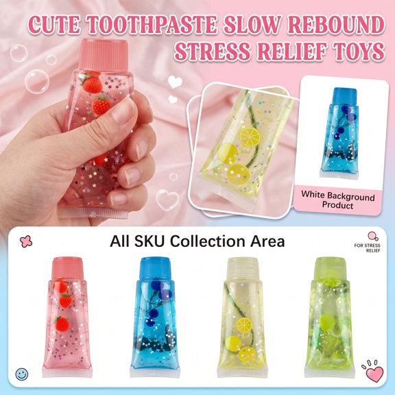 Toothpaste Squishy Toy, Toothpaste Stress Ball Shapeable Fidget Squishy, Slow Rebound With Paste Feel For Asmr & Anxiety Relief, Adult Sensory Toys