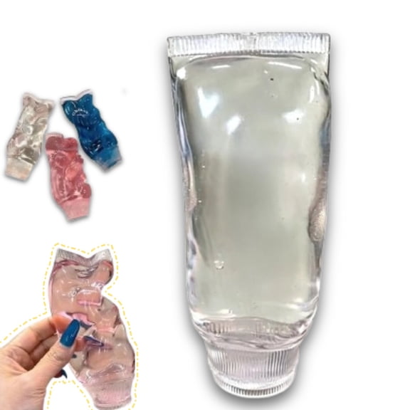 Toothpaste Squishy Toy, Transparent Toothpaste Tube Squeeze Toy Glitter Squishies, Toothpaste Squeezable Jam Squishy for Sensory Tool, Paste Feel for ASMR & Anxiety Relief