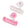 thumbnail image 1 of Toothpaste Tube Squeezer 2 Pack White and Pink Roller Tool for Bathroom Cup Mount for Home Vanity Dorm Small Space Storage Organization Accessory, 1 of 5