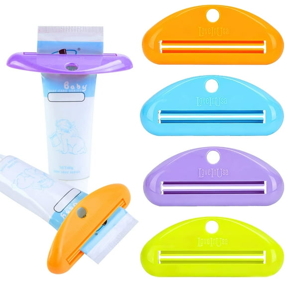 Toothpaste Tube Squeezer, 4PCS Toothpaste Squeezer Roller Tool for Bathroom, Home Use, Assorted Colors