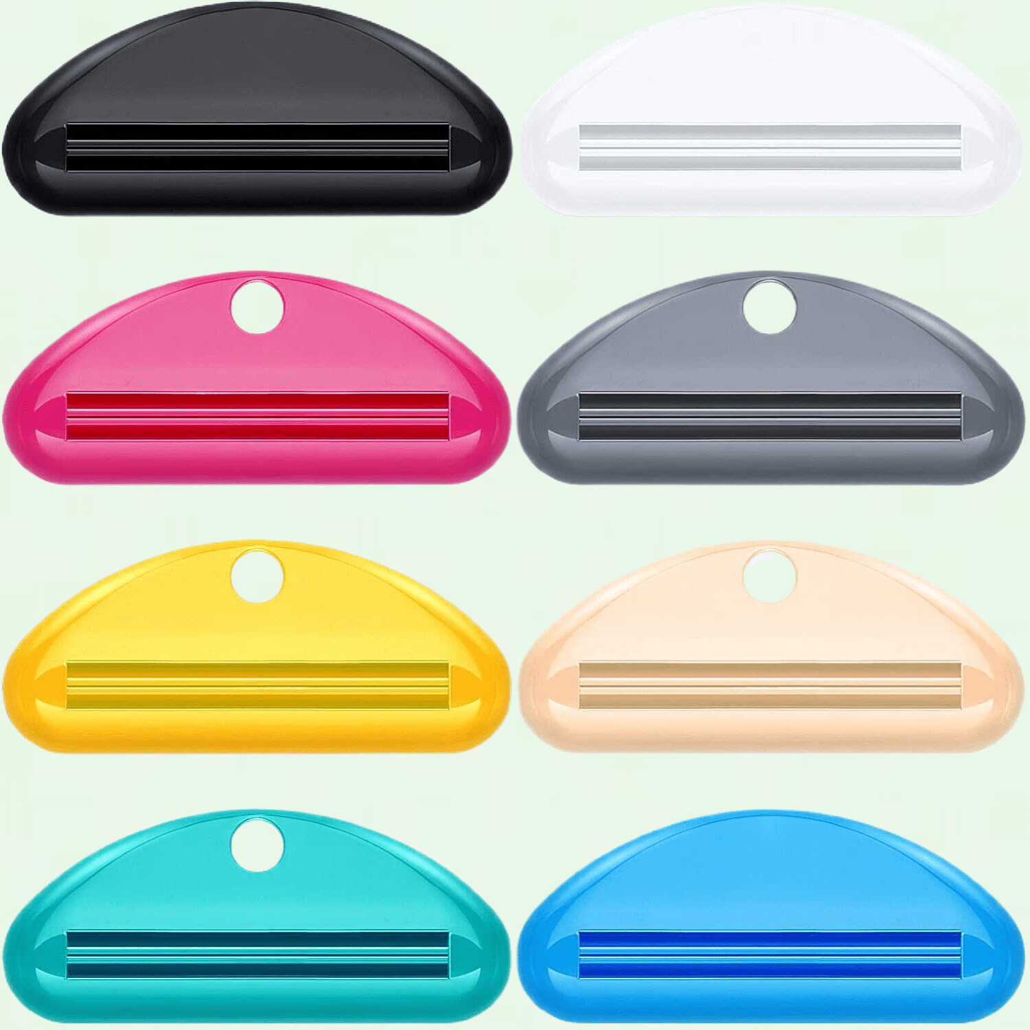 Toothpaste Tube Squeezer Dispenser, 8-Pack, Multiple Colors, Easy to Use, Multi-Function