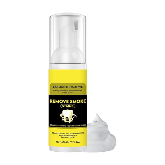 Toothpaste Whitening,Teeth Whitening Gel,Removes Stains Biological Lysosome Brightening Toothpaste Mousses 60ml,Freshen Breath,Stain Removal