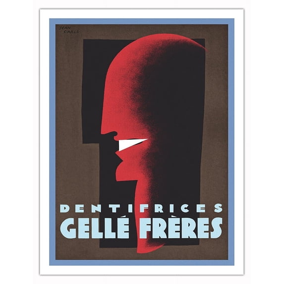 Toothpastes (Dentifrices) - Gellé Fréres - Vintage French Advertising Poster by Jean Carlu c.1927 - Fine Art Matte Paper Print (Unframed) 20x26in