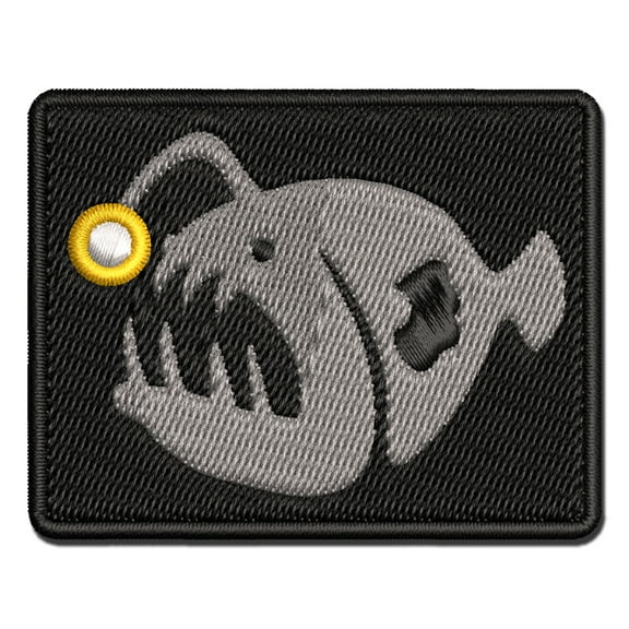 Toothy Angler Fish Applique Multi-Color Embroidered Iron-On Patch - 2.5 Inch Small