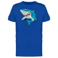 thumbnail image 1 of Toothy Blue Shark Cartoon T-Shirt Men -Image by Shutterstock, Male x-Large, 1 of 2