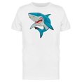 thumbnail image 1 of Toothy Blue Shark Cartoon T-Shirt Men -Image by Shutterstock, Male x-Large, 1 of 2